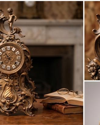 Orologio da tavolo in bronzo dorato