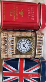 Set 3 Scatole di latta  da Tè Inglesi Ahmad Tea
