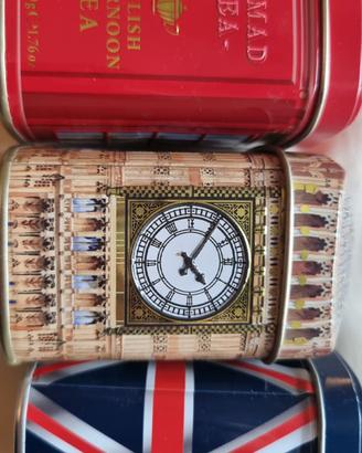 Set 3 Scatole di latta  da Tè Inglesi Ahmad Tea