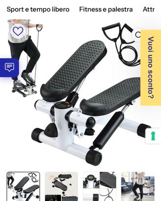 Stepper allenamento con manubri elastici