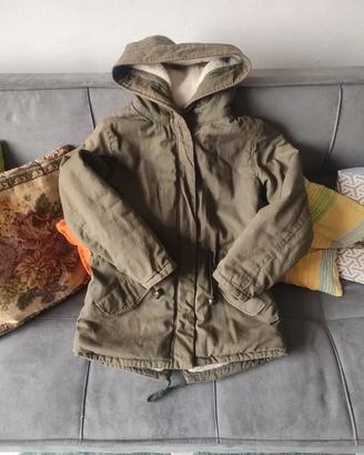 Giubbotto Parka verde oliva da ragazza (10–12 anni