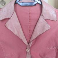 Splendida giacca Rosa Preview con profili in pelle