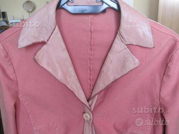Splendida giacca Rosa Preview con profili in pelle