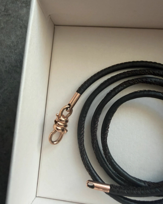 Bracciale Dodo in oro rosa e pelle Marrone