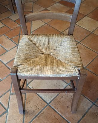sedie legno e paglia 