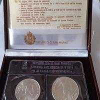 SAN MARINO 1987 - DITTICO LIRE 500 + 1.000 ARGENTO