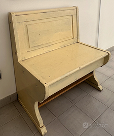 Panca Antica in Legno Massiccio, Giallo Crema 