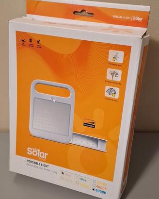 Faro portatile a led a batteria con pannello solar