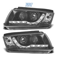 FARI SKODA FABIA 99-07 LUCE DIURNA LED FONDO NERO