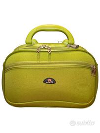 Beauty da viaggio per cosmetici con tracolla verde