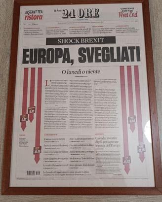 Quadro giornale SHOCK Brexit Il Sole 24 ore