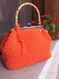Borsa arancione ad uncinetto 