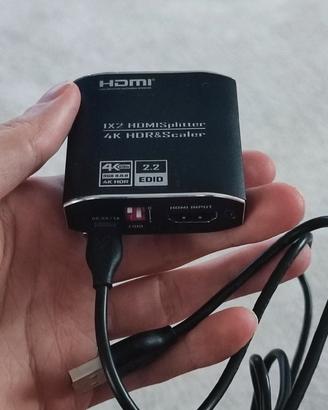 Splitter HDMI 4K con scaler 1080p Edid