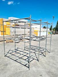 2 scaffali porta salami zincati usati