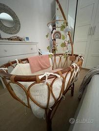 Culla vimini con materasso