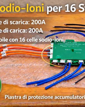 BMS nuovo per batterie al sodio con cablaggio