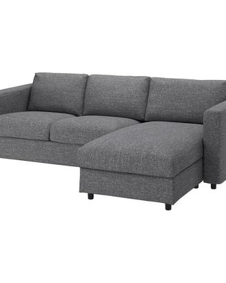 divano ikea 3 posti con chaise-longue grigio
