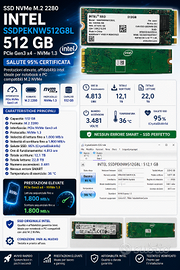 SSD NVMe M.2 2280 Intel 512 GB PCIe Gen3 x4