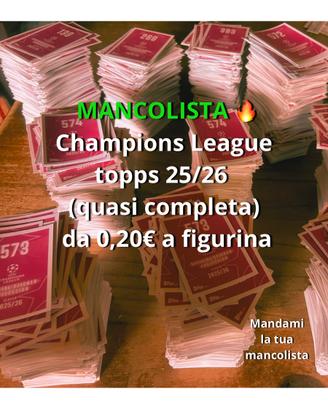 Mancolista (quasi completa) Champions League 25/26