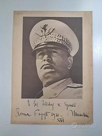 Stampa su cartoncino il Duce a mezzo busto 1938