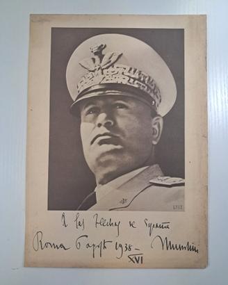 Stampa su cartoncino il Duce a mezzo busto 1938