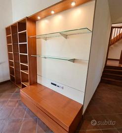 Mobile Attrezzato Soggiorno TV+Libreria+Faretti