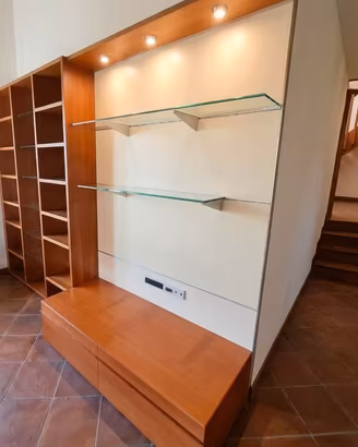 Mobile Attrezzato Soggiorno TV+Libreria+Faretti