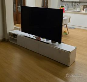 Mobile TV moderno Bianco 180 cm - Estetico 2 Lati
