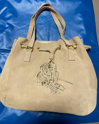 Borsa a sacco scamosciata