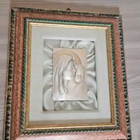 quadro cornice legno con madonna in Argento