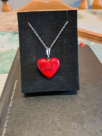 Cuore Rosso San Valentino in vetro di Murano