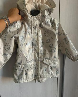 Parka impermeabile e imbottito bambina