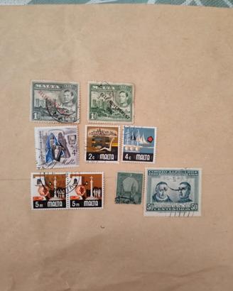 9 francobolli  7 maltesi, 1 tunisino, 1 cileno