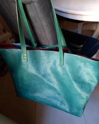 Borsa in cavallino verde