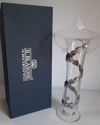 vaso di cristallo e argento - Il Blasone Argento