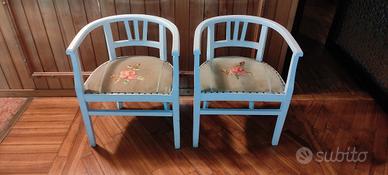2 Sedie a Pozzetto anni '50 Art Déco/Shabby Chic