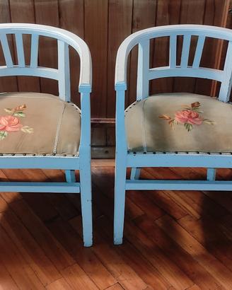 2 Sedie a Pozzetto anni '50 Art Déco/Shabby Chic