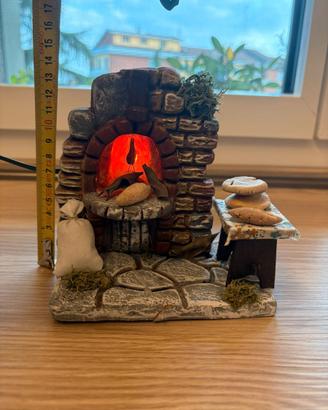 Scenario Presepe Napoletano artigianale con Forno
