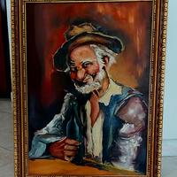 Quadro dipinto a mano, Il Vecchietto Olio su tela.