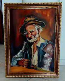 Quadro dipinto a mano, Il Vecchietto Olio su tela.