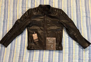 Giacca moto pelle Carburo TWISTER certificata CE