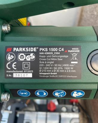sega troncatrice Parkside mod. PKS 1500 C4