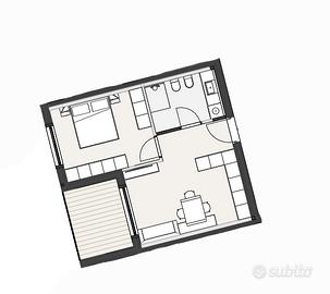 Bilocale con terrazza a Montagna