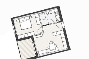 Bilocale con terrazza a Montagna