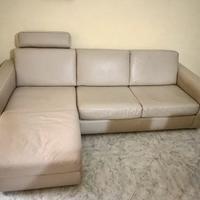 Divanoletto Natuzzi vera pelle 3 posti con chaise