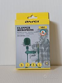 Microfono con clip inutilizzato