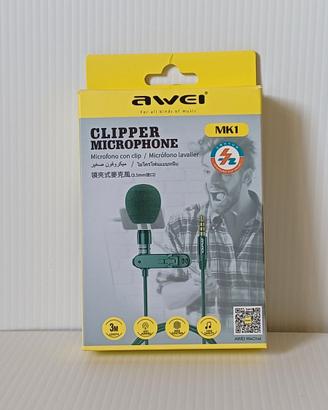 Microfono con clip inutilizzato