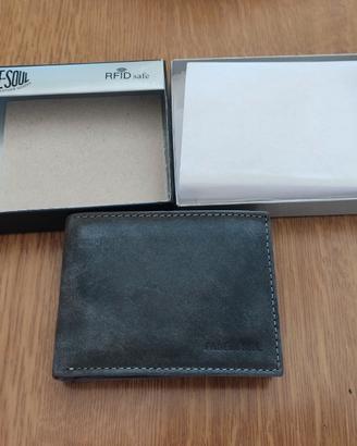 Pride and Soul Portafoglio Pelle Camoscio Grigio