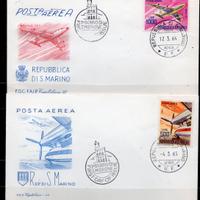 SAN MARINO 1964/65 Posta Aerea su FDC