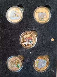 set di 5 monete rare Mondo sostenibile
